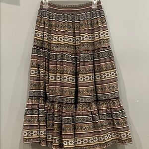 Bohemian Patterned Maxi Skirt grey and black
